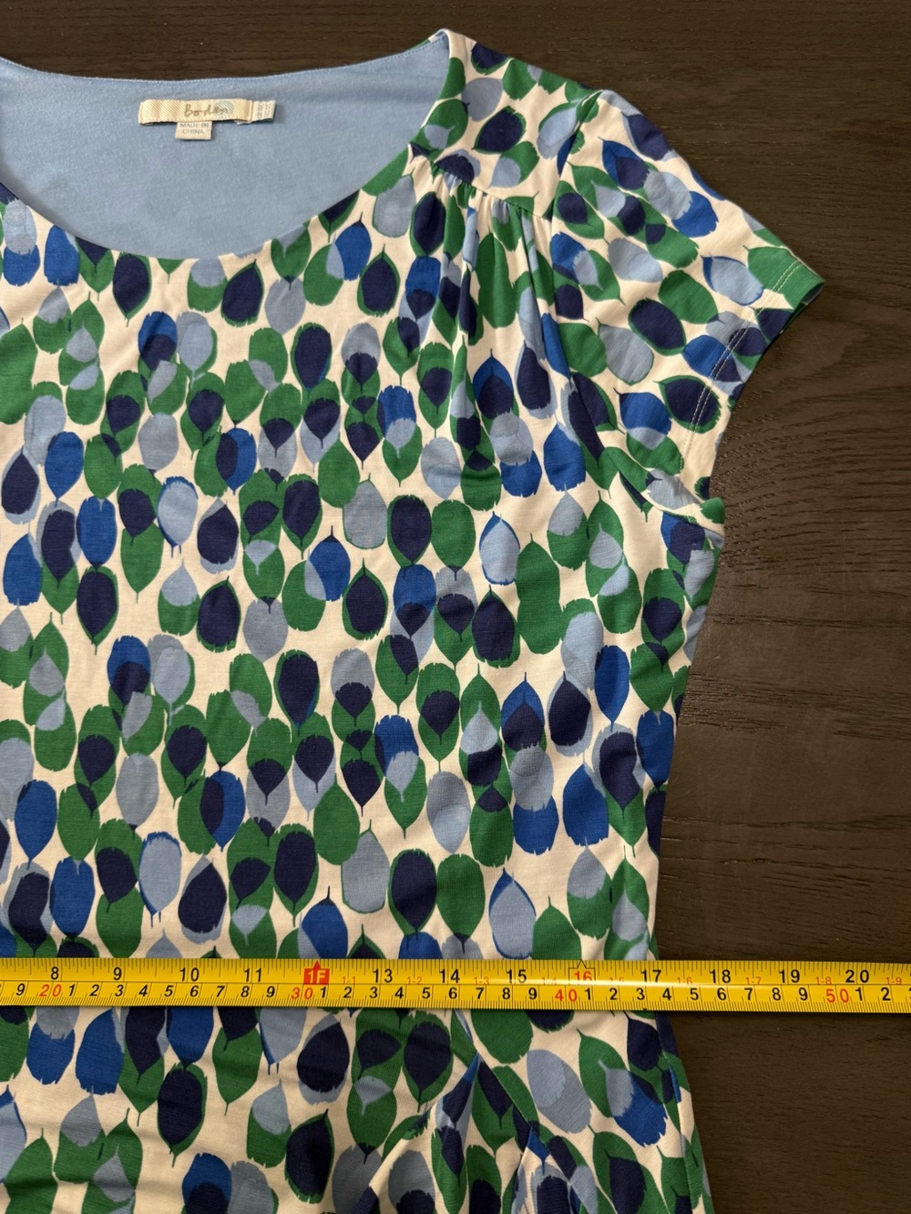 Boden Short Sleeve Multicolor Wrap Hem Lined Midi Dress Size 12 L - Picture 8 of 12